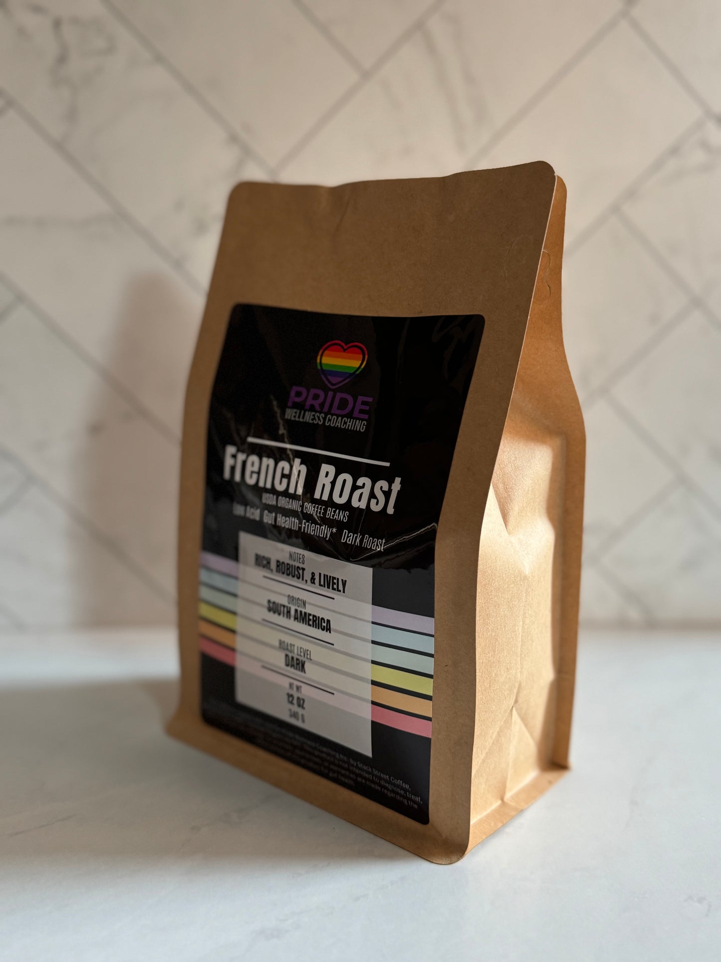 French Roast - PRIDE WELLNESS - Low Acid, usda organic coffee beans